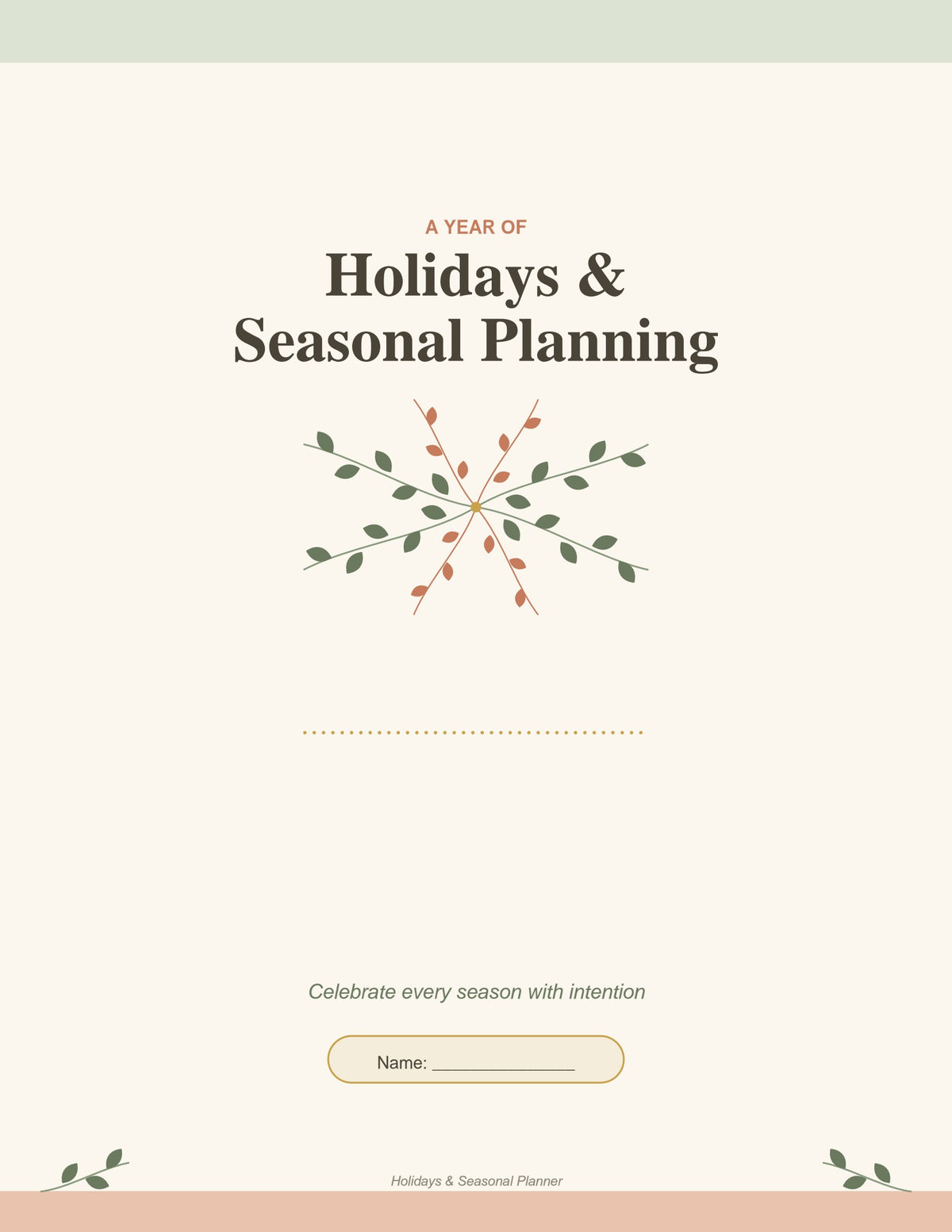 Holidays & Seasonal Planner printable PDF cover