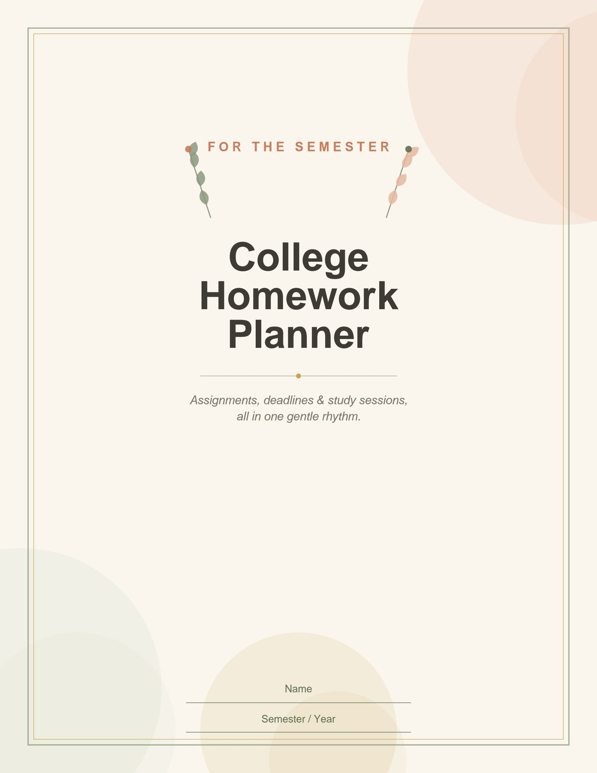 College Homework Planner