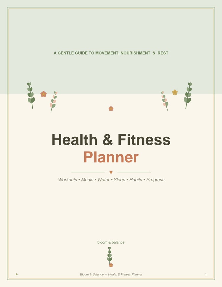 Bloom & Balance — Health & Fitness Planner 1