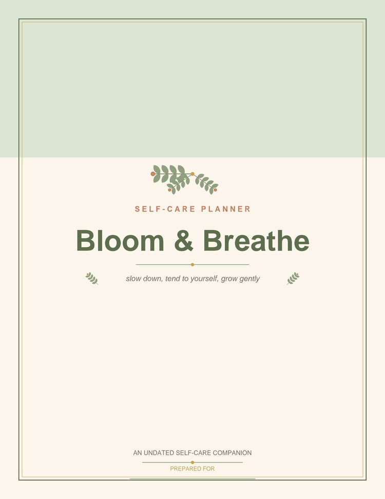 Bloom & Breathe Self-Care Planner