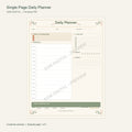 Single Page Daily Planner