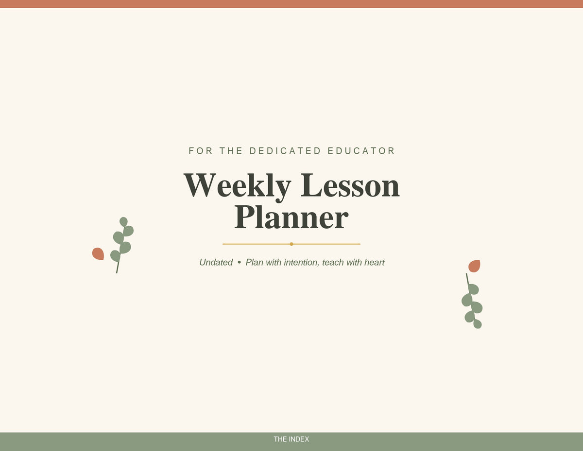 Weekly Teacher Lesson Planner – Printable 7-Period Lesson Plan Template (Undated)